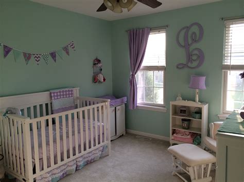 Baby Girl Nursery Mint And Lavender Purple Baby Rooms Girl Nursery