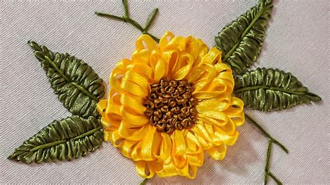 Embroidery Designs Diy Ribbon Flower Handiworks 71 Youtube