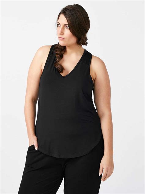 Athleisure Plus Size A Line Tank Top With Mesh Penningtons