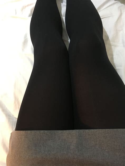 Opaque Black Tights And Grey Skirt Black Tights Black Opaque Tights