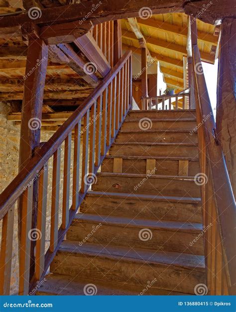 Simple Vintage Wooden Stairs Going Up Stock Image Image Of Brown
