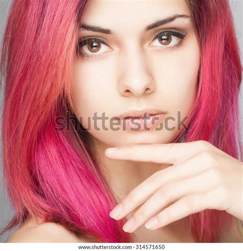 Beauty Fashion Model Girl Pink Hair Stock Photo 314571650 Shutterstock