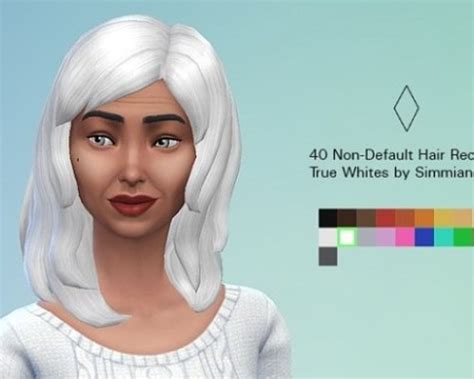 True White Hair Recolors Male Version Sims 4 Hair