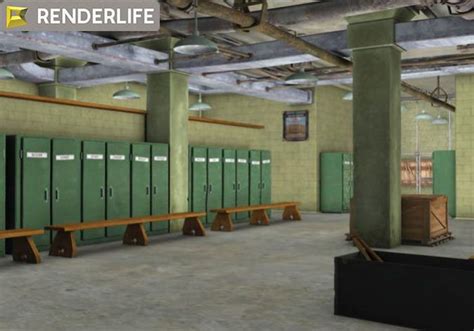 Vintage Locker Room Interior 3d Model Vintage Lockers Room