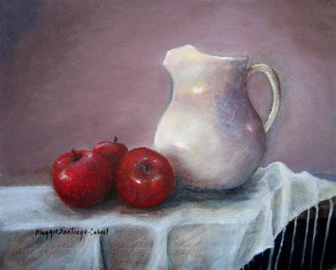 Apples And Pitcher Painting By Maggie Cabral Fine Art America