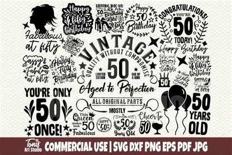 Craft Supplies And Tools Paper Party And Kids Svg Files 50th Birthday Year