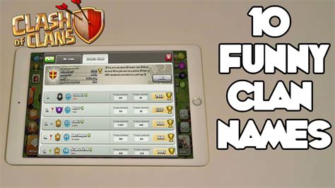 Join today and lead your clan to victory! Top 10 FUNNIEST Clan Names in Clash of Clans - YouTube