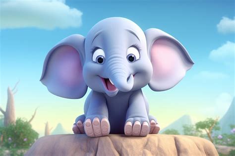 Premium Ai Image Adorable 3d Elephant Character