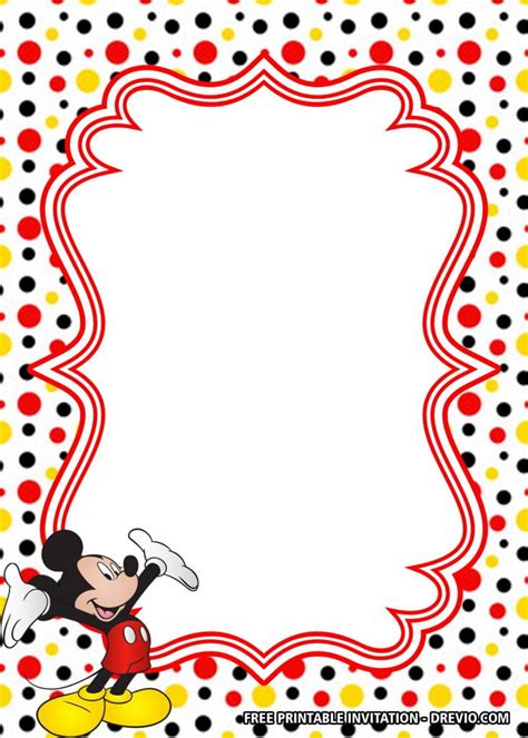 Free Polkadot Mickey Mouse Invitation Templates Drevio