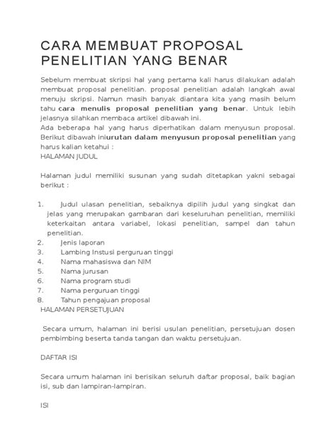 Contoh Proposal Penelitian Yang Ada Daftar Pustaka Viral Update