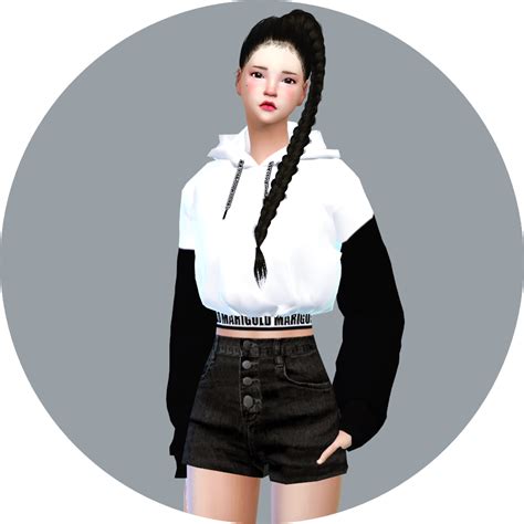 Sims 4 Ccs The Best New Crop Hoodie By Marigold