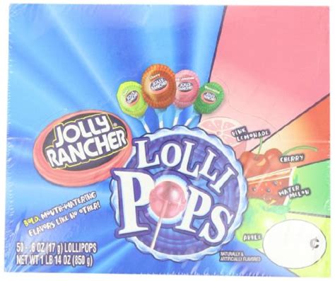 Jolly Rancher Lollipops Assorted Flavors 50 Count Lollipops Pack Of