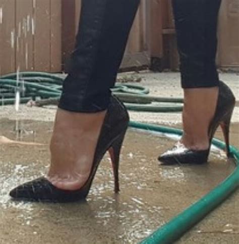 why not water the garden in them heels louboutin high heels elegant high heels