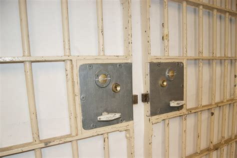 0079066 Pair Of Iron Prison Cell Doors With Locks H 202cm X 107 Each