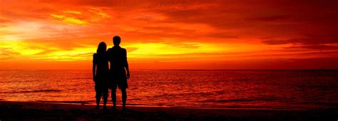 Hd Wallpaper Romantic Silhouette Loving Couple Beautiful Red Sky Sunset