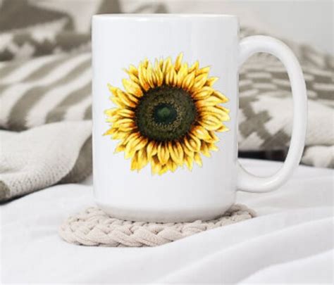 Sunflower Mug Sunflower Coffee Mug Sunflower Coffee Cup Etsy
