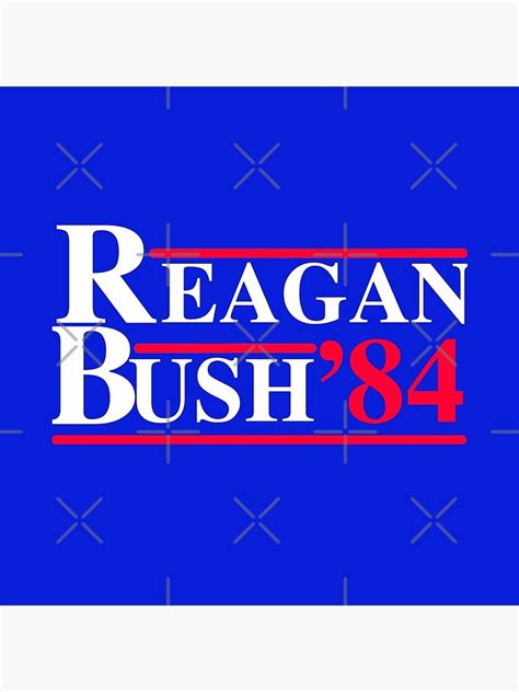 Reagan Bush Retro Logo Red White Blue Election Ronald George