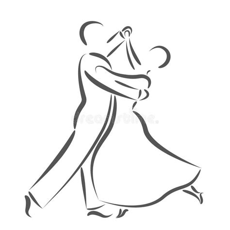 Logo De Couples De Danse Disolement Sur Le Fond Blanc Illustration