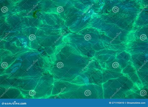 Blue Underwater Background With Ripples And Blue Green Undertones Stock