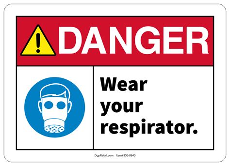 Osha Danger Safety Sign Wear Your Respirator 742415849569 Ebay