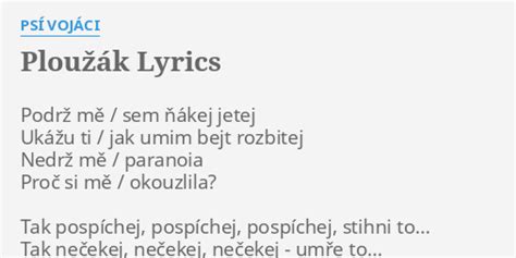 Plou K Lyrics By Ps Voj Ci Podr M Sem