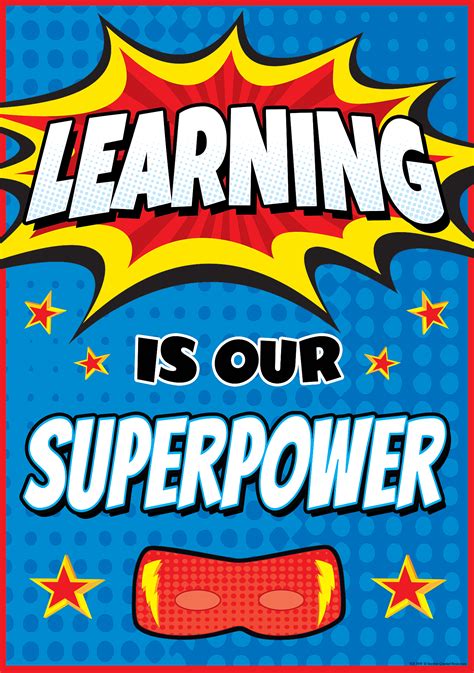 Learning Is Our Superpower Positive Poster Superhero Classroom Theme