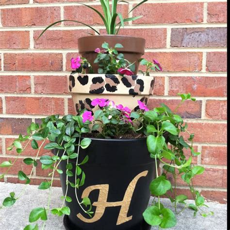 Home sweet home tiered flower pot planter. Tiered flower pot - but NOT leopard print :) | Flower pots ...