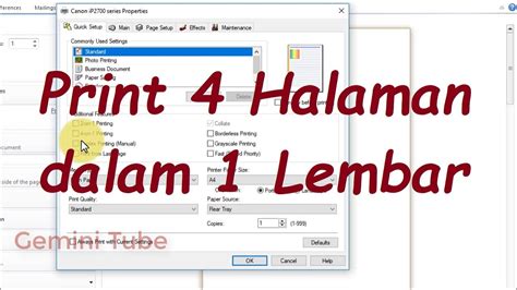 Cara Print Halaman Word Dalam Satu Lembar Kertas Tips Word YouTube