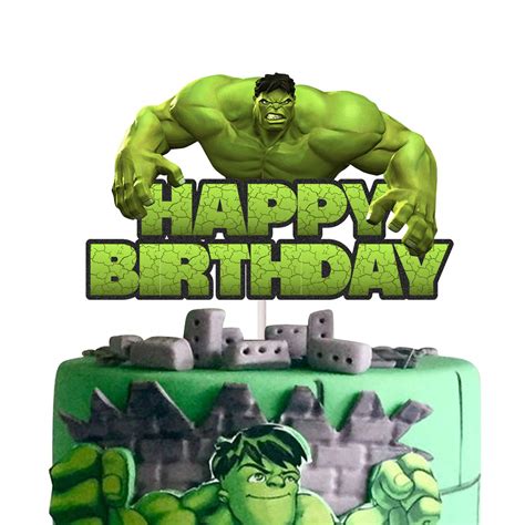 Buy Hulk Happy Birthday Cake Topper Baby Shower Avengers Green