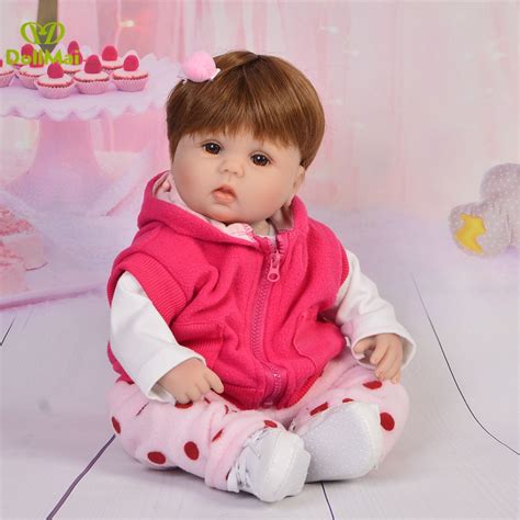 43cm Silicone Reborn Boneca Realista Fashion Girl Baby Dolls For
