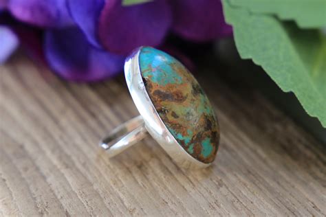 Rare Turquoise Ring Natural Turquoise Healing Crystal Ring