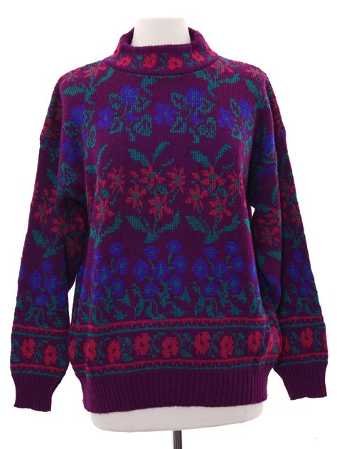 Eighties Vintage Sweater 80s Cheryl Mills Womens Magenta Background