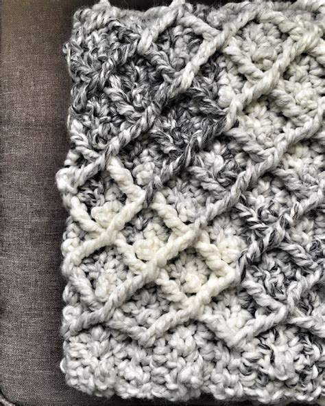 Diamond Crochet Cable Blanket Free Pattern