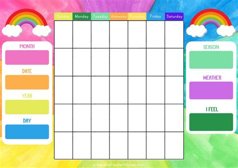 Printable Calendar For Kids Homeschool Montessori Weather Etsy Canada