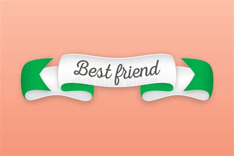 Trendy Retro Ribbon With Text Best Friend Colorful Banner With Stock