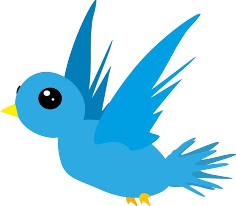 Blue Bird Vector Illustration With Abstract Cartoon Style Free Vector