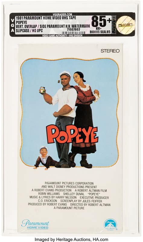 Popeye Vhs 1981 Vga 85 Nm Paramount Home Video Slipcase Lot