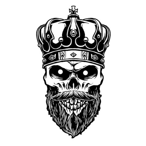 Premium Vector King Skull With Crown