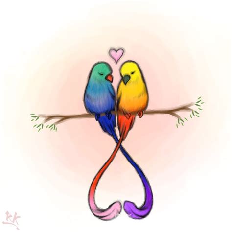 Love Birds Love Birds Drawing Cute Drawings Of Love Bird Drawings