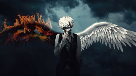 1280x720 Ken Kaneki Fire Wings 720p Wallpaper Hd Anime 4k Wallpapers