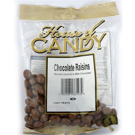 House Of Candy Chocolate Raisins 225g Approved Food
