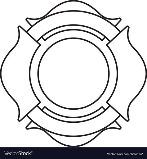 Firefighter Shield Isolated Icon Royalty Free Vector Image