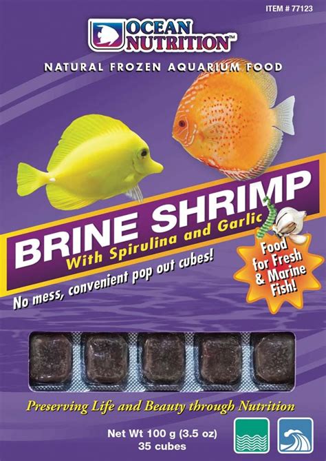Ocean Nutrition Frozen Brine Shrimp Wspirulina Cubes Bay Bridge Aquarium