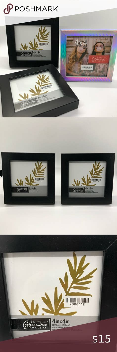 Green Tree Gallery Black And Chrome 4x4 Picture Frames Set Of 3 In 2022