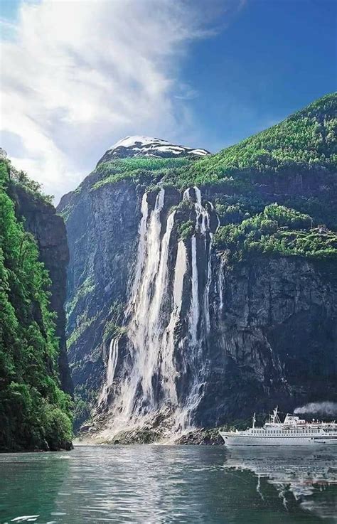 The Seven Sisters Waterfall Geiranger Norway Outdoors Beautiful