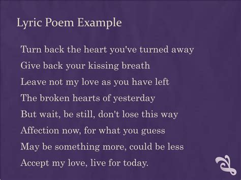 What Is Lyric Poetry Example Slide Share