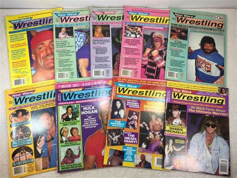 Lot Of 9 New Wave Wrestling Magazine Wrestler 92 96 Various Etsy