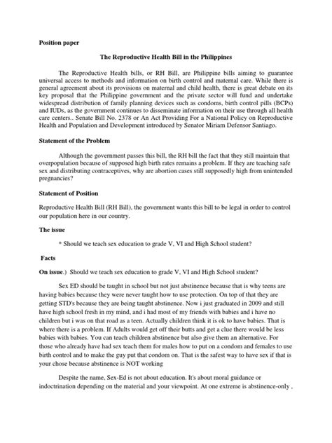 (see the example position papers at the end of this guide for an illustration of the introductory paragraph.) • for the remainder of the paper, address • submit your position paper in pdf format, following the naming convention of committee_country (committee_country_week for the new york. Position paper about abortion in the philippines pdf