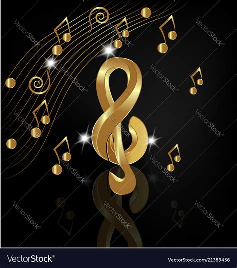 Gold Musical Note On Black Background Royalty Free Vector