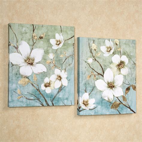 In Bloom Floral Canvas Wall Art Set Oleo Acuarela Etc Flores